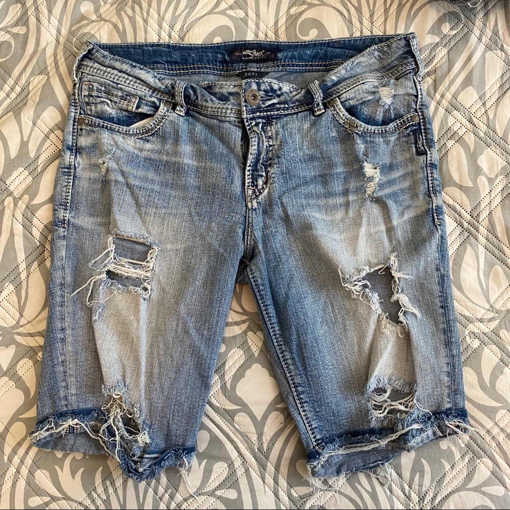 Silver Jean Shorts